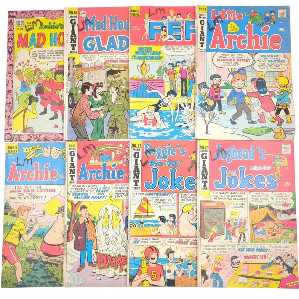 Archie Comics Lot of 8 Issues Mixed Mad House Pep Little Archie Bronze Age